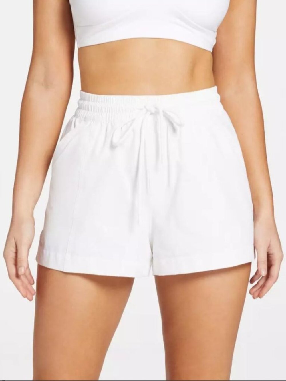 Calia Women's High Waisted Swim Utility Board Shorts in Pure White NWT